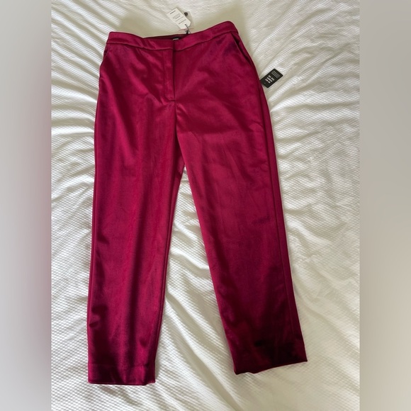 Express Burgandy The Editor Velvet Pants - Picture 2 of 12
